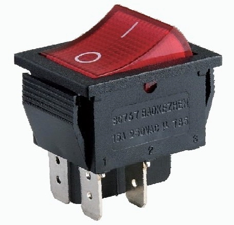 SC767 baokezhen  On-off  with illuminated 6 pins boat power Rocker Switch,coffee machine rocker swit