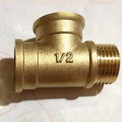 LOT 2 Tee 3 Way Brass Pipe fitting Connector 1/2" BSP Female x 1/2" BSP Female x 1/2" BSP male Threa