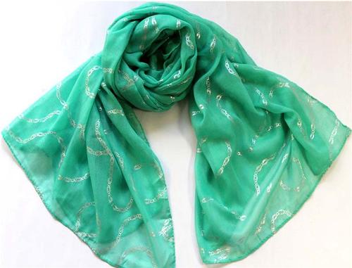 Scarf with foil printed