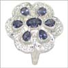 St. Silver/Rhodium Ring with Iolite and white topaz ( Item Code :GGR 160 IOWT )
