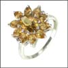 St. Silver/Rhodium Ring with Citrine and White Topaz