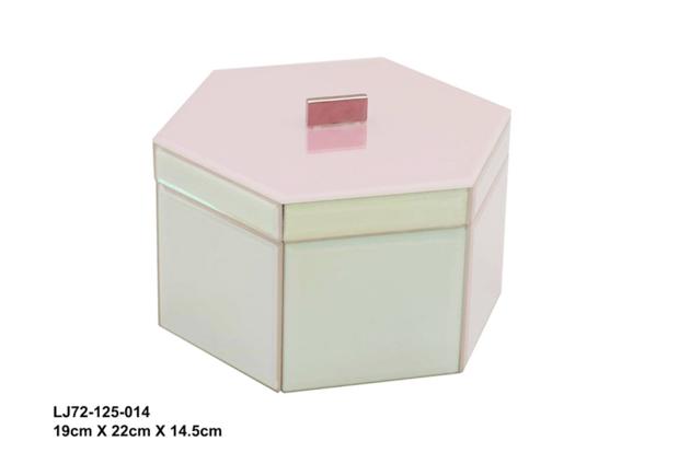 Colorful gradient glass hexagonal glass jewelry box