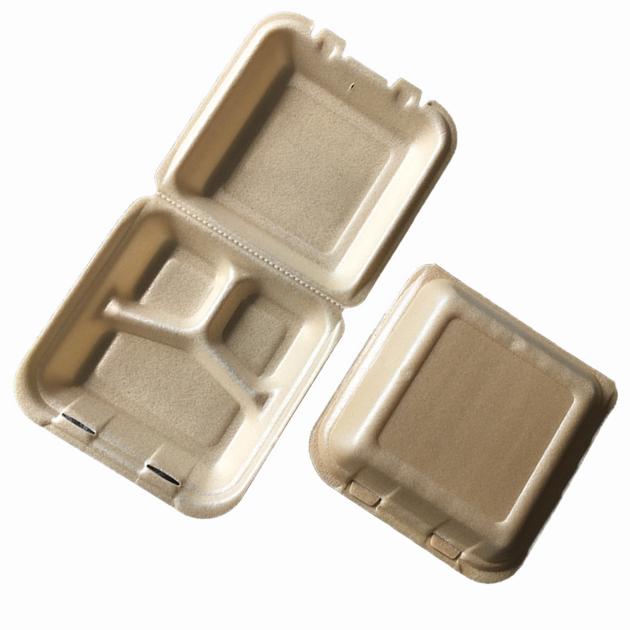 3 Compartment Clamshell Foam Food Container