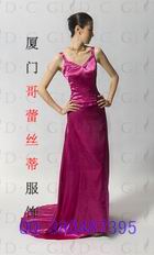 Strappy satin evening gown with backstraps crisscross / evening dress / bridesmaid dress 