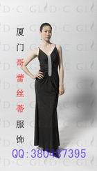 Black strppy shining evening dress / evening dress / bridesmaid dress 