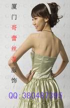 Strapless light green pleat ball dress / evening dress / bridesmaid dress
