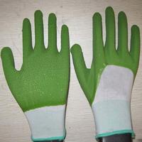 green latex coated working gloves LG1507-16
