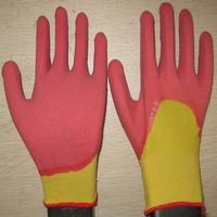 pink latex coated working gloves LG1507-7