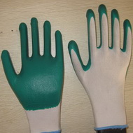sell green nitrile coated working gloves  NG1501-3