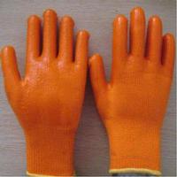 yellow PVC coated working gloves PG1513-1