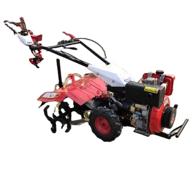 Diesel Engine Agricultural Tillers Machinery Four Wheels 7.5HP Mini Cultivator