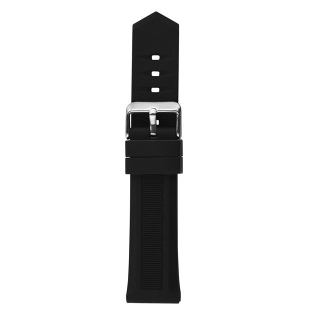 Black Silicone Rubber Women's Watch Band