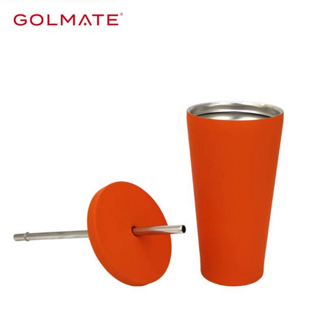 Golmate Wholesale Stainless Steel Insulated Cups Car Tumbler With Straw