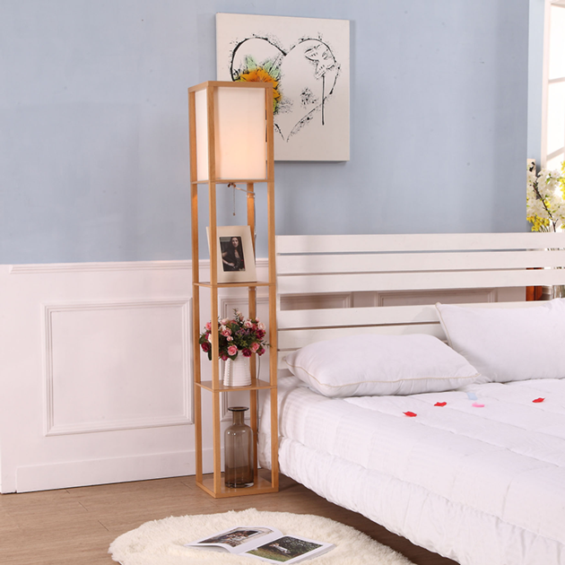 Shelf Floor Lamp Wooden Floor Lamp