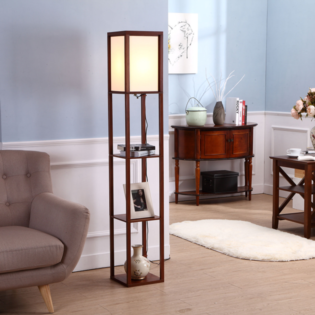 Shelf Floor Lamp Wooden Floor Lamp