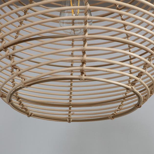 Arc Floor Lamp With Rattan Globe