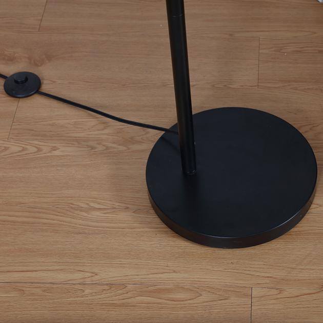 Arc Floor Lamp With Rattan Globe