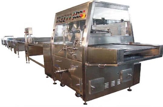 SJP series chocolate coating machine/chocolate enrobing line