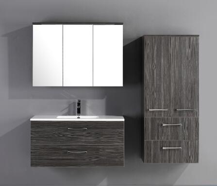 EU Design Wall Storage Bathroom Sink Black Pine Cabinets