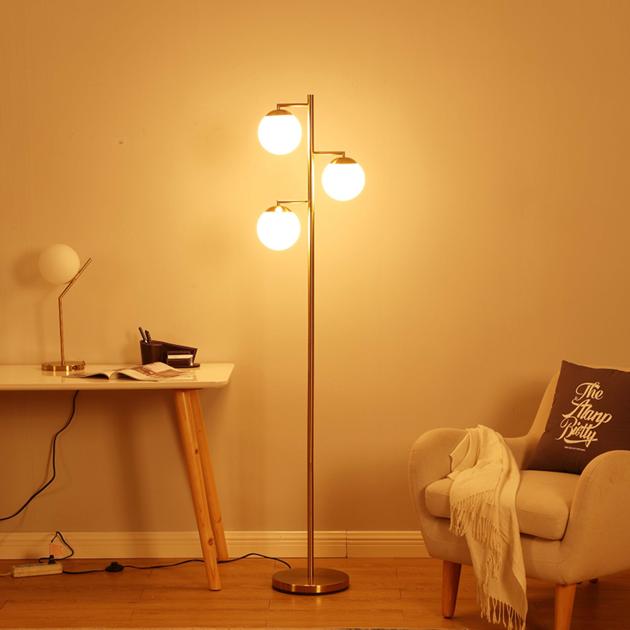 Frosted Glass Globe Floor Lamp 3