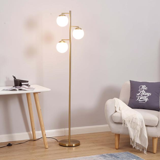 Frosted Glass Globe Floor Lamp 3
