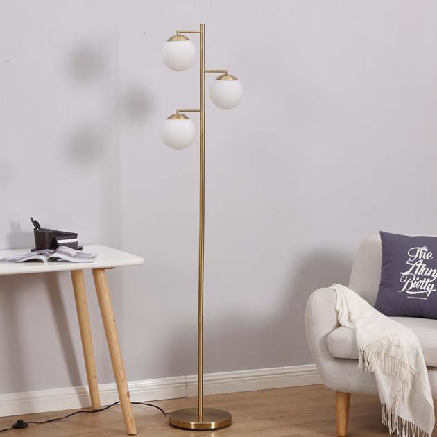 Frosted Glass Globe Floor Lamp 3