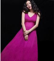 GOPCHE Pink chiffon women party wear dress