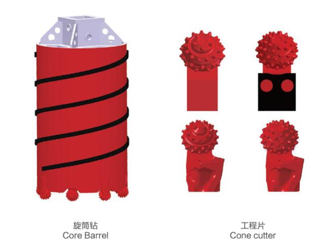 Core barrel with high performance rock roller bit for Pile Foundation 