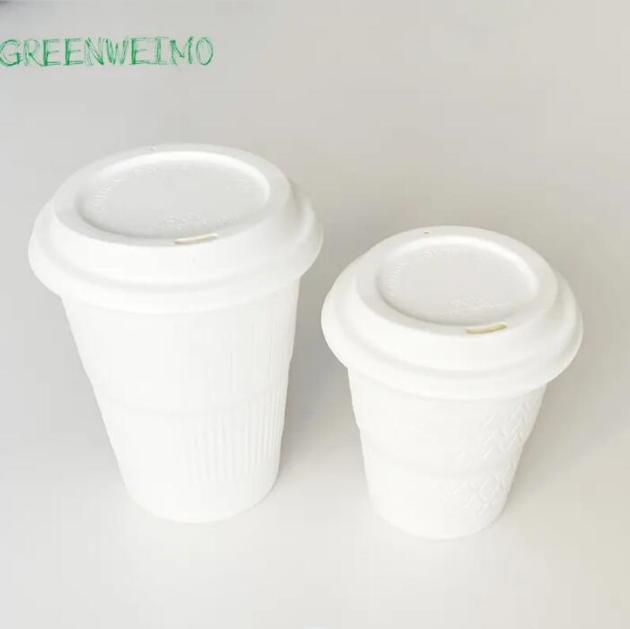 Biodegradable Bagasse Coffee Cups with Lids