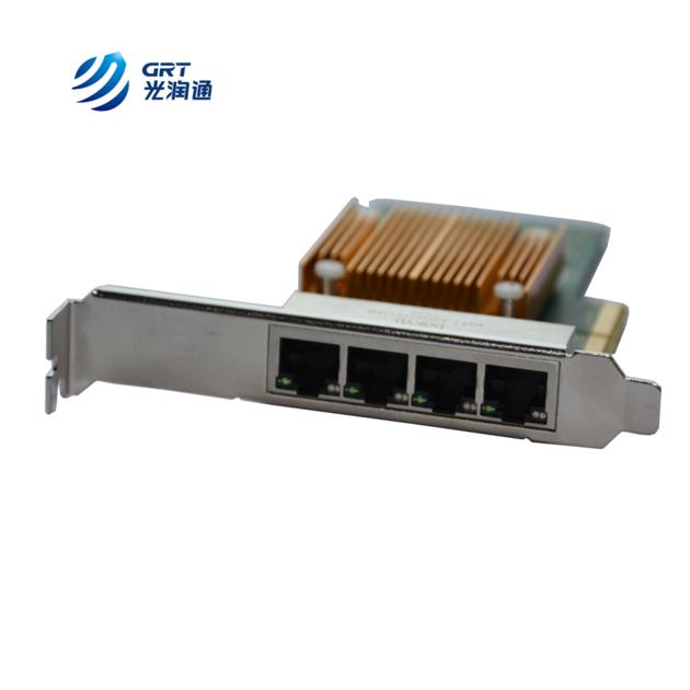 GRT Gigabit 4-Port RJ45 PCIe Fibre Ethernet NIC Network Card with new power solution IEEE and DMAC