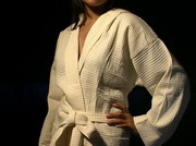 waffle bamboo fiber bathrobe