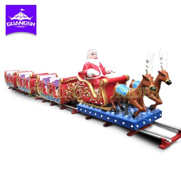Amusement Kids Ride Outdoor Funfair Monorail Electric Christmas Train With Tracks 