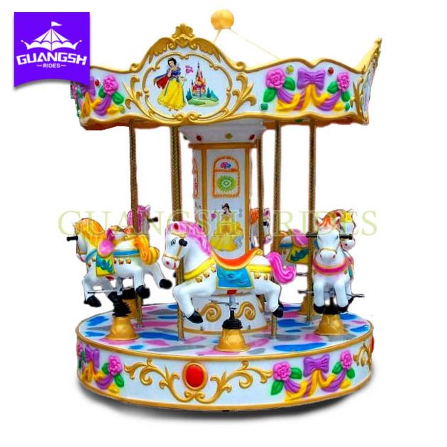 Fairground Attractions Amusement Park 6 Seats Mini Carousel Merry Go Round Small Horse Kids for Sale