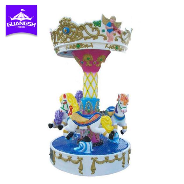 Miniature Carousel Rides 3 Seats Small Merry go round Equipment for Sale 