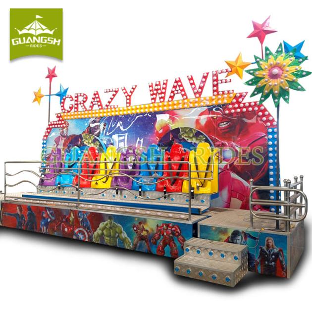 High Quality Children Attractions 8 Seat Miami Trip Crazy Wave Rides For Sale