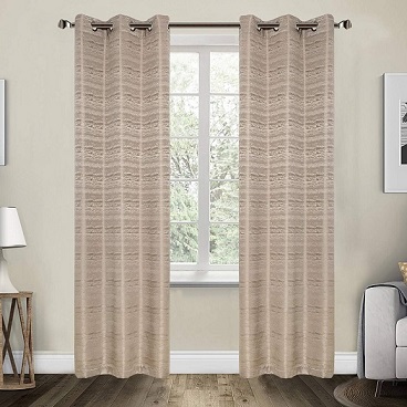 Half Blackout Curtains Grommet Room Set of 2 Curtain Panels