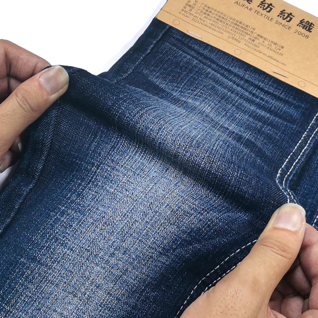 10oz Strong elastic cross hatch slub denim fabric slim skinny twill jean fabric for pants D34B708-2