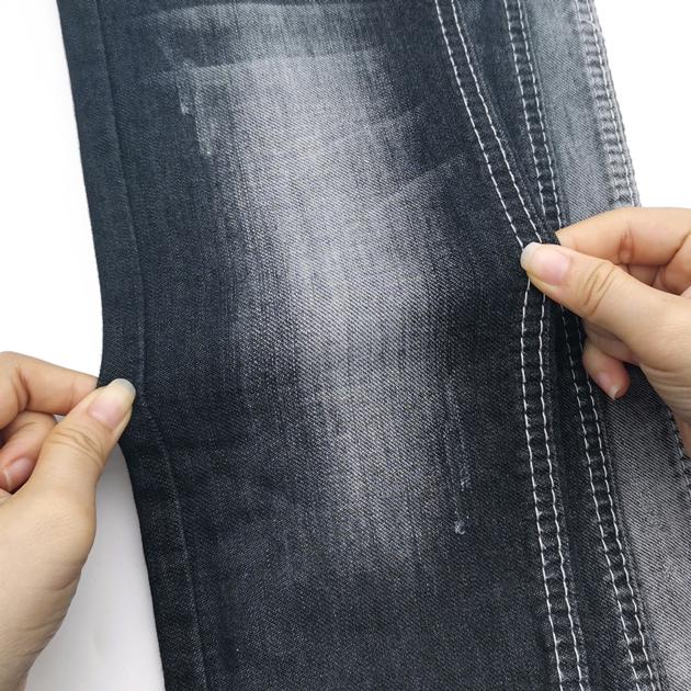 AUFAR 7.6oz OA  black spendex 100% cotton denim fabric D52C1309