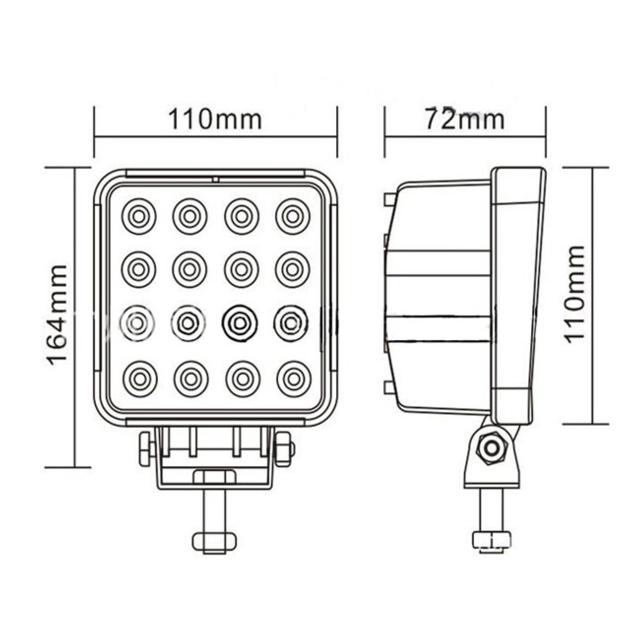 48watt IP67 EPISTAR Chips Square LED