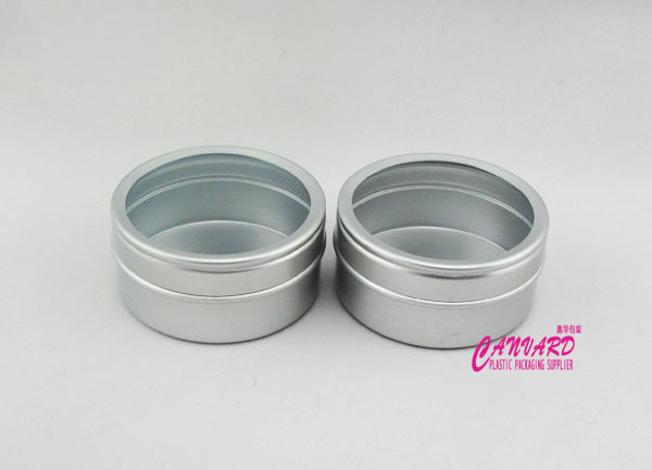 Wholesale 40g aluminum jar with clear cap