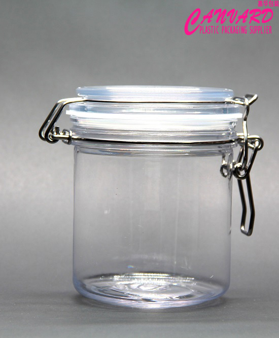 500g plastic bail jar, airseal jar, airtight jar