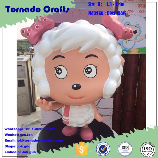 2016 Resin Poryresin Fiberglass Cartoon Sheep