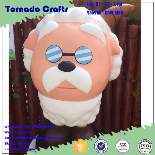 2016 Resin Poryresin Fiberglass Cartoon Sheep