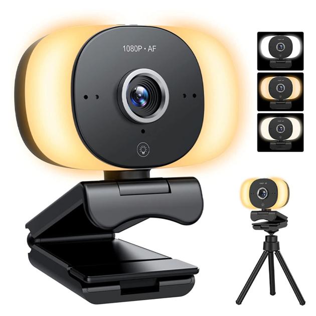 1080p Hd Usb Computer Cameras Ring Light Streaming Webcam