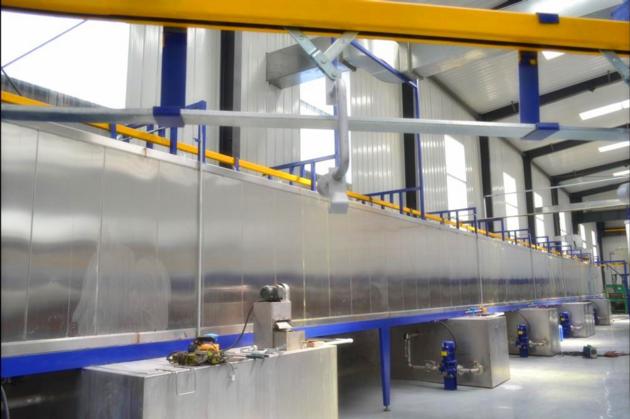 automatic powder coating production line with pretreatment system