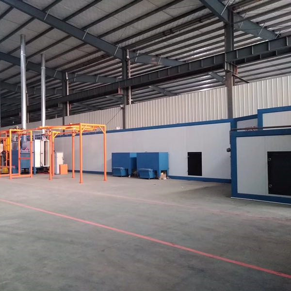 fence powder coating line with spray pretreatment system