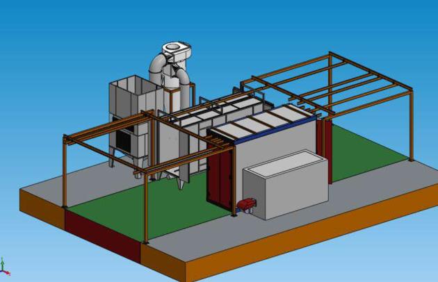 Manual Powder Coating Equipment With Conveyor