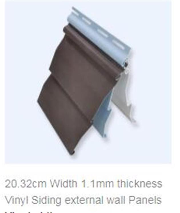 20.32cm Width 1.1mm thickness Vinyl Siding external wall Panels