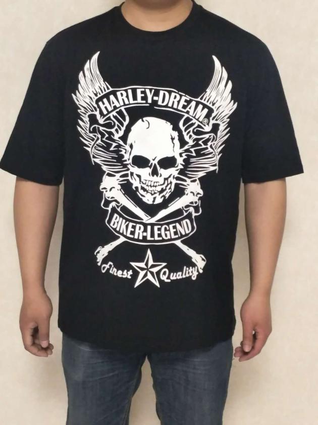 HARLEY BIKER LEGEND SKULL WINGS SHORT SLEEVE MOTORCYCLS T-SHIRTS 20FM-99866