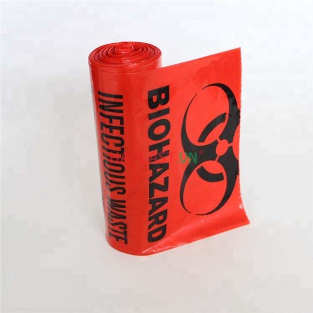 Medical Grade No Leak Biohazard Waste Bags on Roll